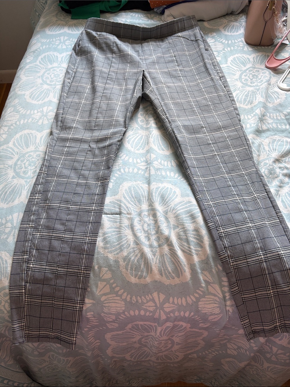 Simply Vera Vera Wang Gray Plaid Chinos